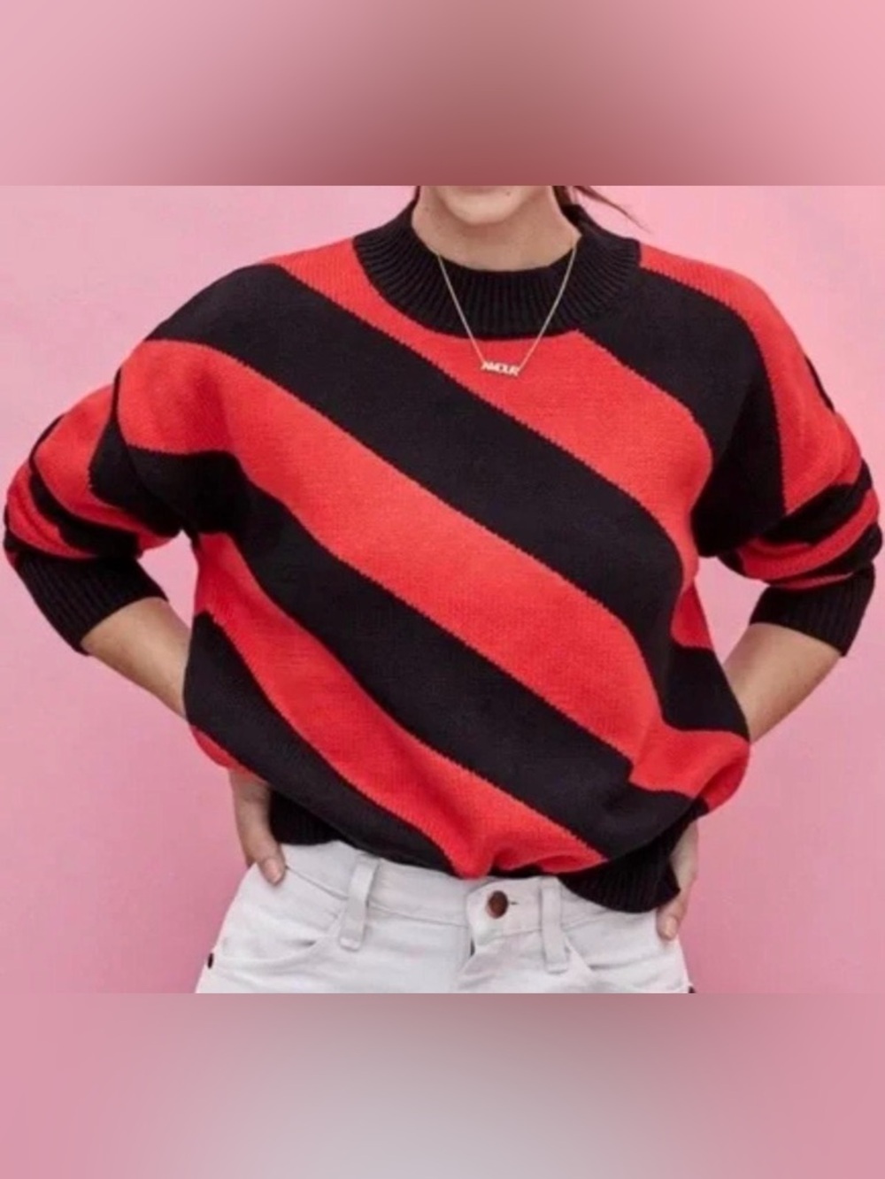 CLARE V. Poppy & Black Sweater